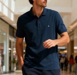 rag & bone Black Polo Shirt Size L Men's Cotton Stretch Designer Casual Shirt